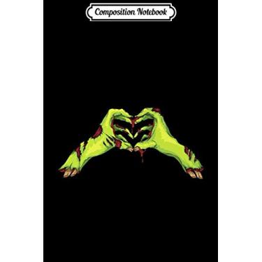 Imagem de Composition Notebook: Zombie Hands Heart Valentine's Day Funny Lover Gift Journal/Notebook Blank Lined Ruled 6x9 100 Pages