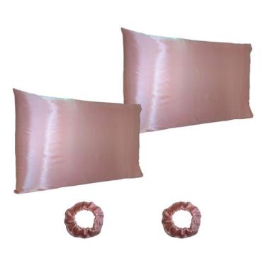 Imagem de Fronha Para Travisseiro Cetim Varias Cores + 2 Xuxinhas