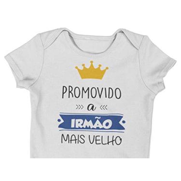 Imagem de Body do Bebê Promovido a Irmão Mais Velho Branca Tamanho P