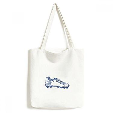 Imagem de Sapatos de futebol de desenho animado com estampa azul, sacola de compras, bolsa casual