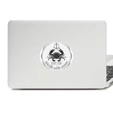 Imagem de Esboço de caranguejo com estampa de organismo marítimo emblema de vinil adesivo para laptop