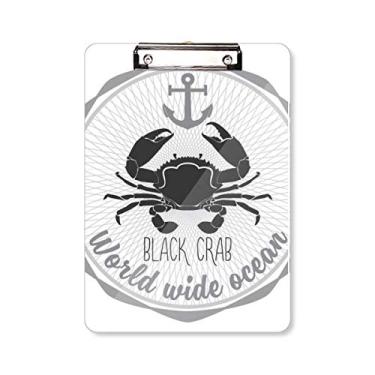 Imagem de Placa de suporte para desenho de caranguejo com padrão de organismo marinho A4