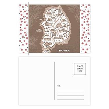 Imagem de Mapa coreano Seul e Busan Natal Natal Celebração Cartão postal Blessing Mailing Card