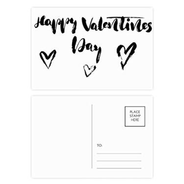 Imagem de Cartão postal Happy Valentine estilo citação de coração conjunto de cartões postais de aniversário para enviar cartões de agradecimento