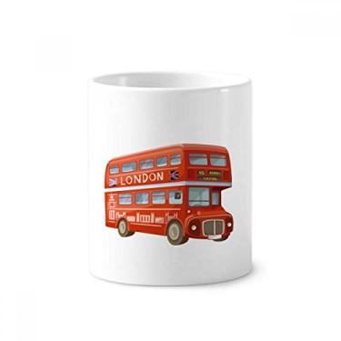 Imagem de Britain UK London Red Double Decker Bus suporte para caneta de escova de dentes caneca, suporte de cerâmica