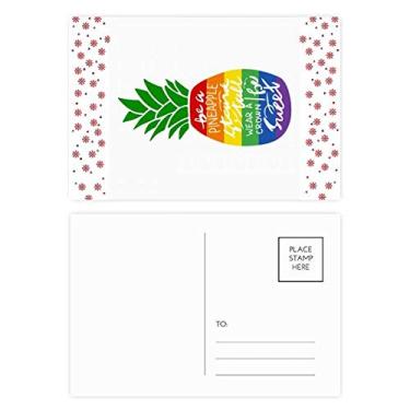 Imagem de Abacaxi, arco-íris, citação, bandeira LGBT, Natal, Natal, celebração, cartão postal Blessing Mailing Card