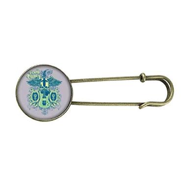 Imagem de Broche de metal retrô com estampa de instrumentos musicais Jazz