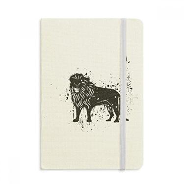 Imagem de Caderno de leão mexicano simples preto e branco oficial de tecido capa dura diário clássico