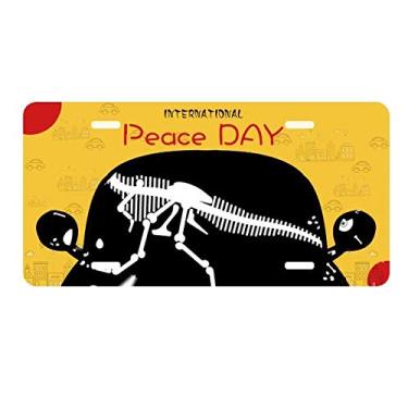 Imagem de DIYthinker Dinosaur Bone Bones Placa de licença média Etiqueta Decoração de carro Dia da Paz