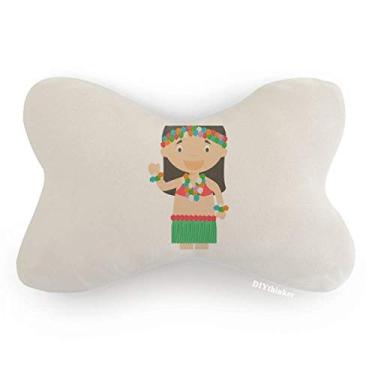 Imagem de DIYthinker Almofada de apoio de cabeça para decoração de pescoço com desenho Hawaii Beautiful Girl