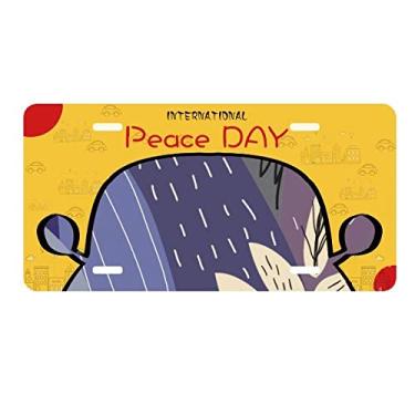 Imagem de DIYthinker Folha abstrata plantas arte padrão placa placa etiqueta decoração carro dia da paz