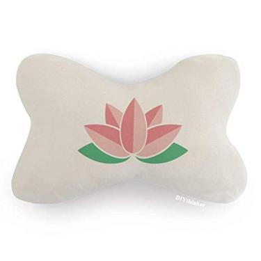 Imagem de DIYthinker Flower Plant Almofada para decoração de pescoço com flor de lótus Folha de lótus Almofada para apoio de cabeça