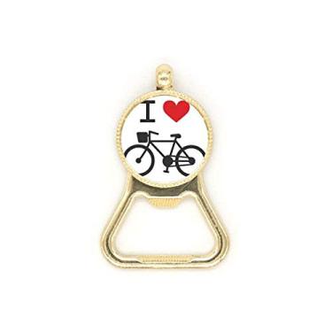 Imagem de Chaveiro de aço inoxidável com estampa de bicicleta I Love Red Heart
