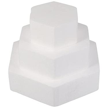 Imagem de 3 Pecas Modelo De Bolo Kit De Decoração De Bolo Boneco De Bolo De Espuma Moldes De Bolo De Espuma Estatueta De Bolos De Aniversário Isopor Branco Casamento Doce De Açúcar