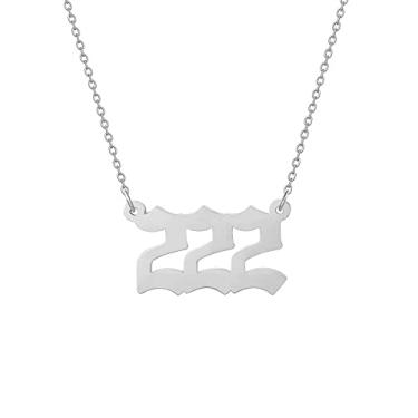 Imagem de Anjo Número Colar para Mulheres 222 Colar Prata Gargantilha Joia Presentes