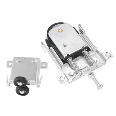 Imagem de Polia de Roupeiro Instalação Exposta Estrutura Em Galvanizado Instalação Simples Polia de Substituição de Roupeiro Calha Anti-desengate para Portas de Armário (Pequeno)