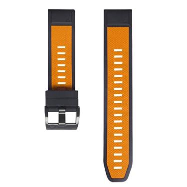 Imagem de TIOYW 26 22mm Pulseira de silicone para Garmin Fenix 6X 6Pro 5X 5 Plus Quaitx 3 Mk2i Tactix Delta Quick Release Easy Fit Pulseira de pulso (Cor: J, Tamanho: Para Quatix 5)