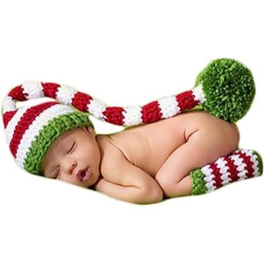 Imagem de Meias de crochê para fotos de bebês recém-nascidos para meninos e meninas, Vermelho e branco., 0-3 Meses