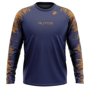 Imagem de Camiseta Manga Longa Unissex Pilates Tecnodots Marinho-Masculino