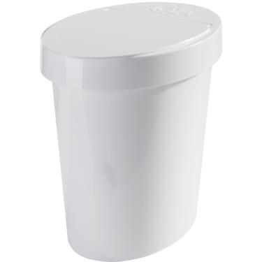 Imagem de Lixeira Plástica Oval Retro 5 Litros Cozinha Banheiro Tampa Branca