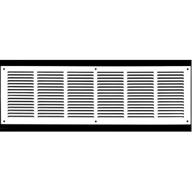 Imagem de HVAC Premium 81 cm x 30 cm [abertura do duto] Grade de ar de retorno de aço estampado plano - parede lateral e teto - tampa do duto de ventilação HVAC - branca [dimensões externas: 85 cm L x 34 cm