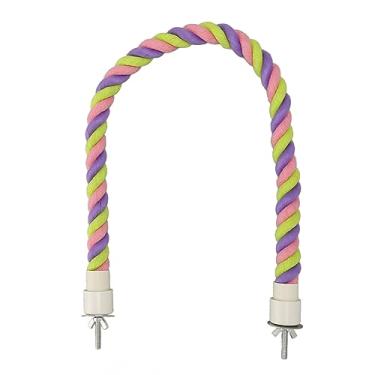 Imagem de Poleiro de Corda de Pássaro Colorido Divertido Balanço e Escalada Brinquedos para Pássaros de Corda de Algodão Adequados para Periquitos, Calopsitas, Papagaios e Periquitos (M)