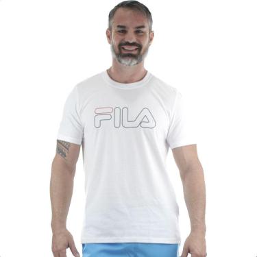 Imagem de Camiseta Fila Letter Outline Branco - Masculino