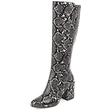 Imagem de Journee Collection Womens Tavia Tru Comfort Foam Extra Wide Calf Block Heel Knee High Boots Snake 7.5 Extra Wide WOMENS US