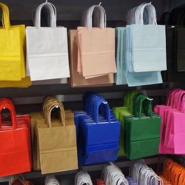 Imagem de Sacola de Papel Kraft 21,5cm - Cores - 10 Unidades