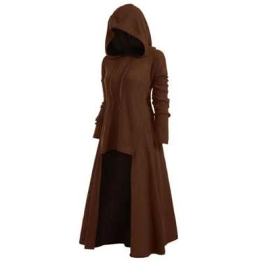 Imagem de AteecO Casaco feminino com capuz de inverno baixo, Café, XXG