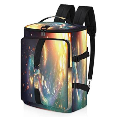 Imagem de Mochila Galactic Sky com compartimento para sapatos, impermeável, esportiva, alça de ombro ajustável, mochila de viagem para academia, esportes, caminhadas, laptop