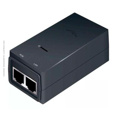 Imagem de Adaptador Injetor Fonte POE Passivo, 48V, Gigabit Ubiquiti - POE-48-24W-G-BR