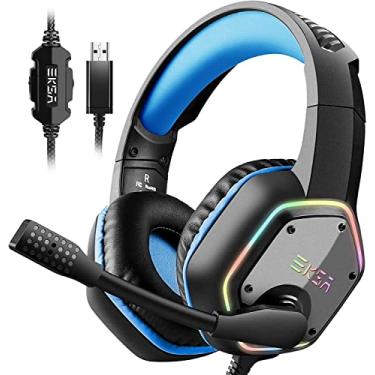 Imagem de EKSA Fone de Ouvido para Jogos E1000, com Microfone de Cancelamento de Ruído e Luz RGB, Som Surround 7.1, para PC, PS4, PS5 e Laptop (Azul)