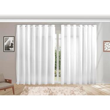 Imagem de Cortina Grande Lisa Roma Para Varão Sala Quarto Sem Forro (BRANCA, 6 METROS)