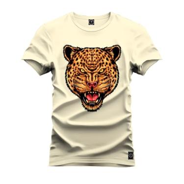 Imagem de Camiseta Plus Size T-Shirt Algodão 100% Algodão Onça Caçadora Perola G5