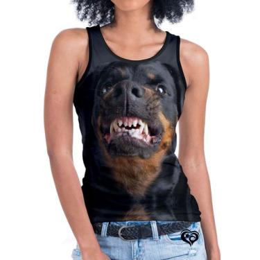 Imagem de Camiseta Regata Cachorro Feminina Cão Rottweiler Dog - Alemark