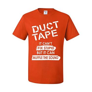 Imagem de Camiseta Duct Tape It Can't Fix Stupid Humor Offensive Humor Sarcástica, Laranja, 4G