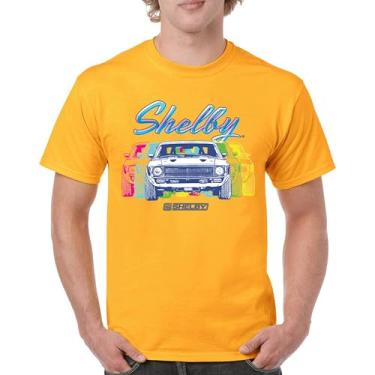 Imagem de Camiseta masculina Shelby GT500 1967 American Legend Mustang Racing Retro Cobra GT 500 Performance Powered by Ford, Amarelo, GG