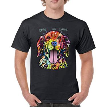 Imagem de Camiseta masculina Dean Russo Labrador Retriever Love Pet Dog is Love, Preto, 3G