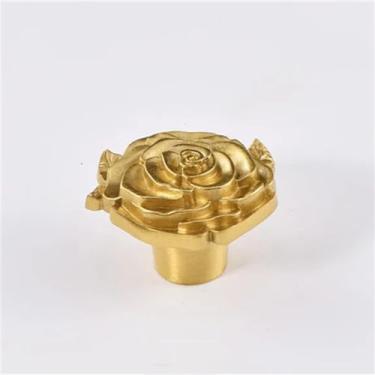 Imagem de Armário de latão sólido alças gaveta de mesa puxar maçaneta da porta da mobília para botão da gaveta acessórios de cozinha, t2607 ouro fosco