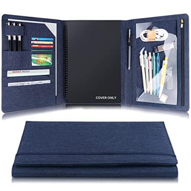 Imagem de Ditiord Capa planejadora de três dobras para caderno inteligente Rocketbook | Serve em tamanho carta/A4/21 x 28 cm | Organizador de portfólio à prova d'água com armazenamento de arquivos e proteção de