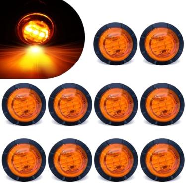 Imagem de STODER Luz de LED de marcador lateral, 12 V 3/4" com folga redonda frontal e traseira indicadores de luz traseira à prova d'água para carro, caminhão, ônibus, trailer, caminhão, trailer, caminhão, trailer, caminhonete, barcos ATV (pacote com 10)