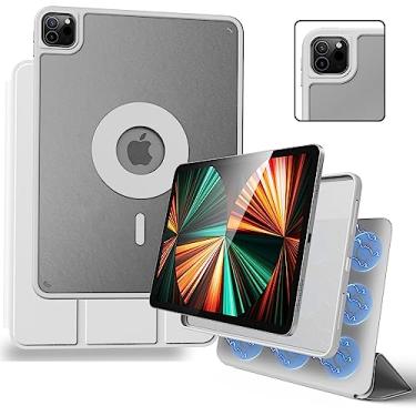 Imagem de Marasone Capa para iPad Pro de 11 polegadas (1ª, 2ª, 3ª e 4ª geração) 2022/2021/2018/2020 - Capa protetora fina sem fio para Apple Pencil - Suporte magnético conveniente e capa hibernar/despertar preta (cinza)