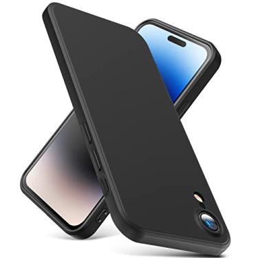 Imagem de YSLBWLE Capa para iPhone XR, capa fina de silicone líquido, à prova de choque, capa fina para iPhone XR, capa protetora de câmera de corpo inteiro - preta 2-IPXR-01