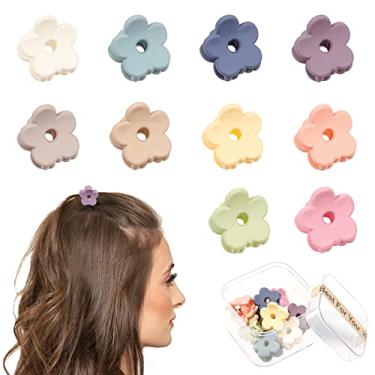 Imagem de Presilhas de cabelo pequenas para cabelos finos – Mini grampos de cabelo de flor, clipes de garra, clipes de garra pequenos, fixação forte, grampo de mandíbula, acessórios antiderrapantes para penteados com caixa..