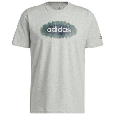 Imagem de Camiseta Malha Adidas Masculina Linear Algodão Estampada-Masculino