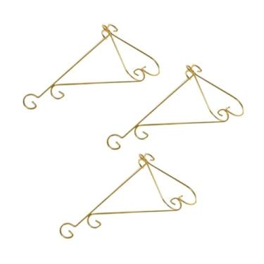 Imagem de Kit 3 Suporte de Vaso e Planta Dourado Mão Francesa Arabesco Para Pendurar e Planta Na Parede De Metal Artístico de Luxo