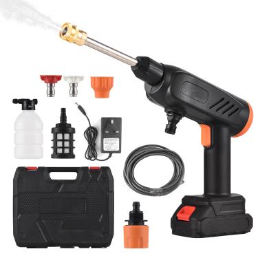 Imagem de Pruie Lavadora portátil de alta pressão sem fio 21V portátil multifuncional para limpeza de carro/pátio h/ar condicionado/limpeza de cozinha/rega de jardim