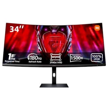 Imagem de Xiaomi Monitor curvo para jogos 86.4 cm 180Hz alta taxa de remodelação 1ms Fast FreeSync Premium Calibração profissional 95% DCI-P3 100% sRGB* Monitor de tela de computador de baixa luz azul
