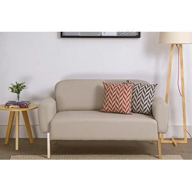 Imagem de Sofá 2 Lugares para Sala de Estar Bege 1,50 m Agnes Oppa Design - Natural e Tecido Cru